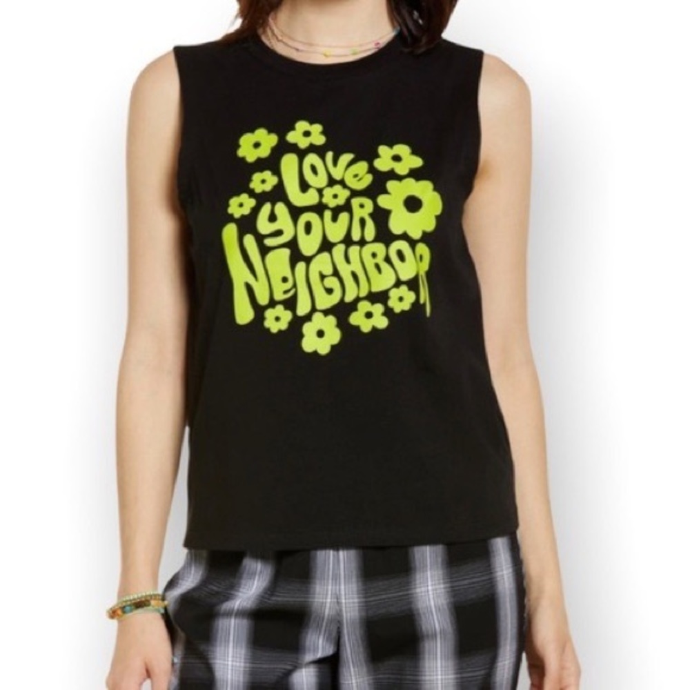 NEW Nordstrom bp Love your neighbor graphic tank S